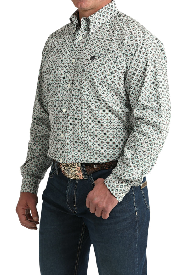 Men’s Cinch Blue Print Shirt