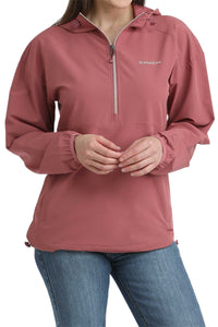 Ladies Cinch Pink Windbreaker Pullover