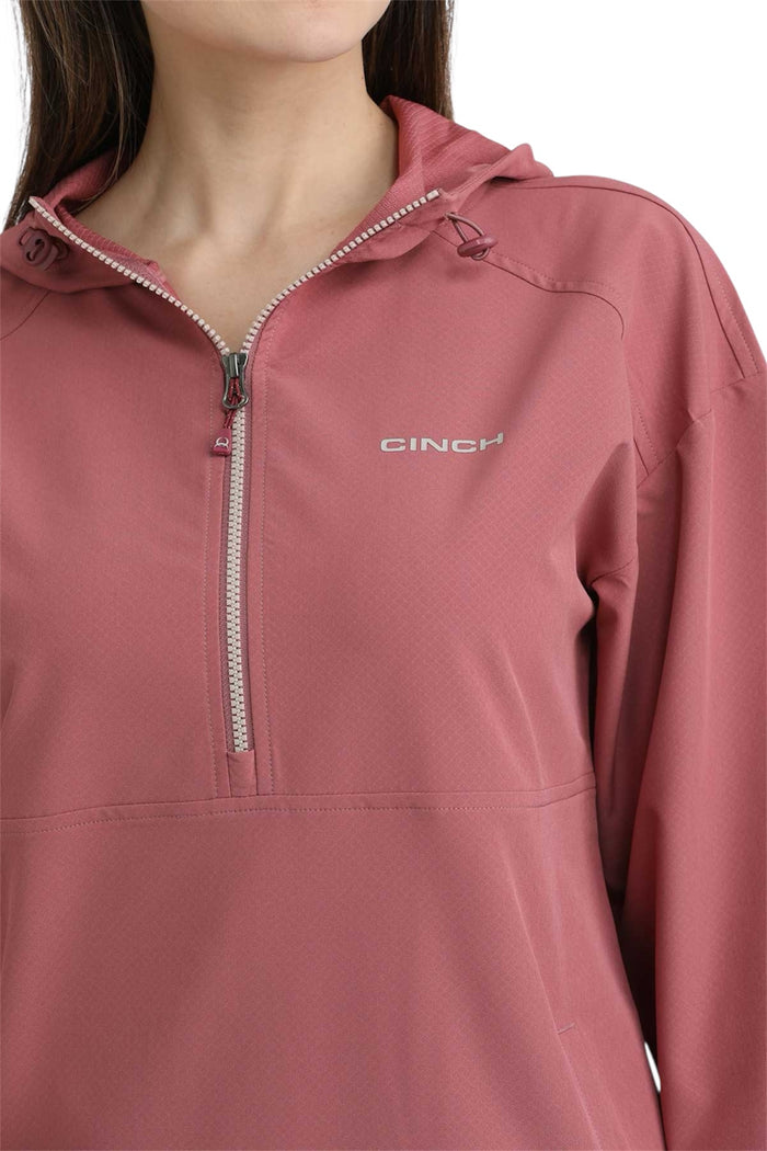 Ladies Cinch Pink Windbreaker Pullover
