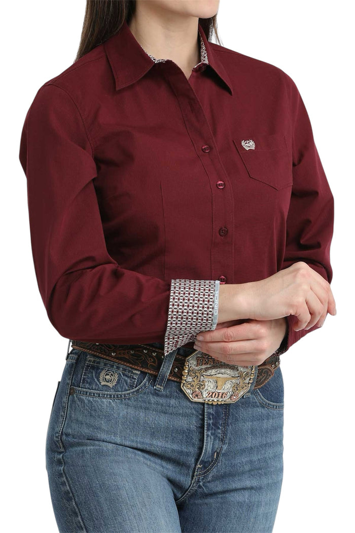 Ladies Cinch Burgundy Western Shirt