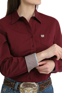 Ladies Cinch Burgundy Western Shirt
