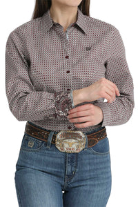 Ladies Cinch Burgundy Pattern Western Shirt