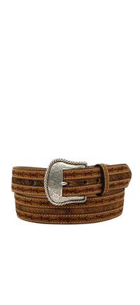 Men's Nocona Calf Hair Barbwire Edge Belt