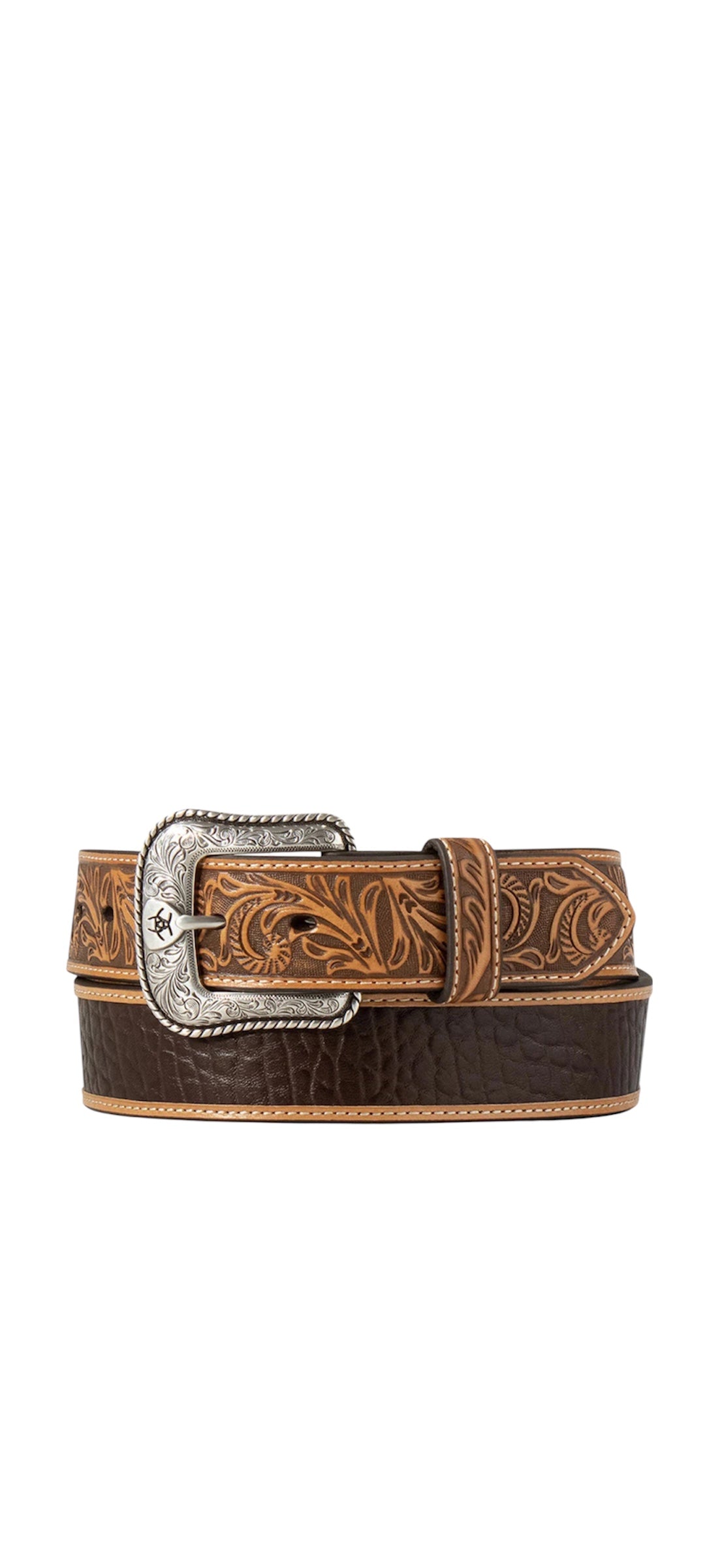 Men's Ariat 1 1/2" Crocodile Inlay Belt