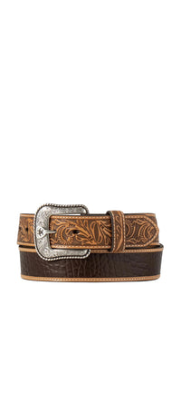 Men's Ariat 1 1/2" Crocodile Inlay Belt