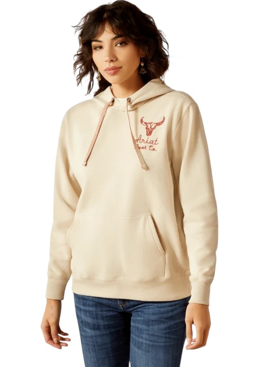 Ladies Ariat Oyster Grey Stitch Hoodie