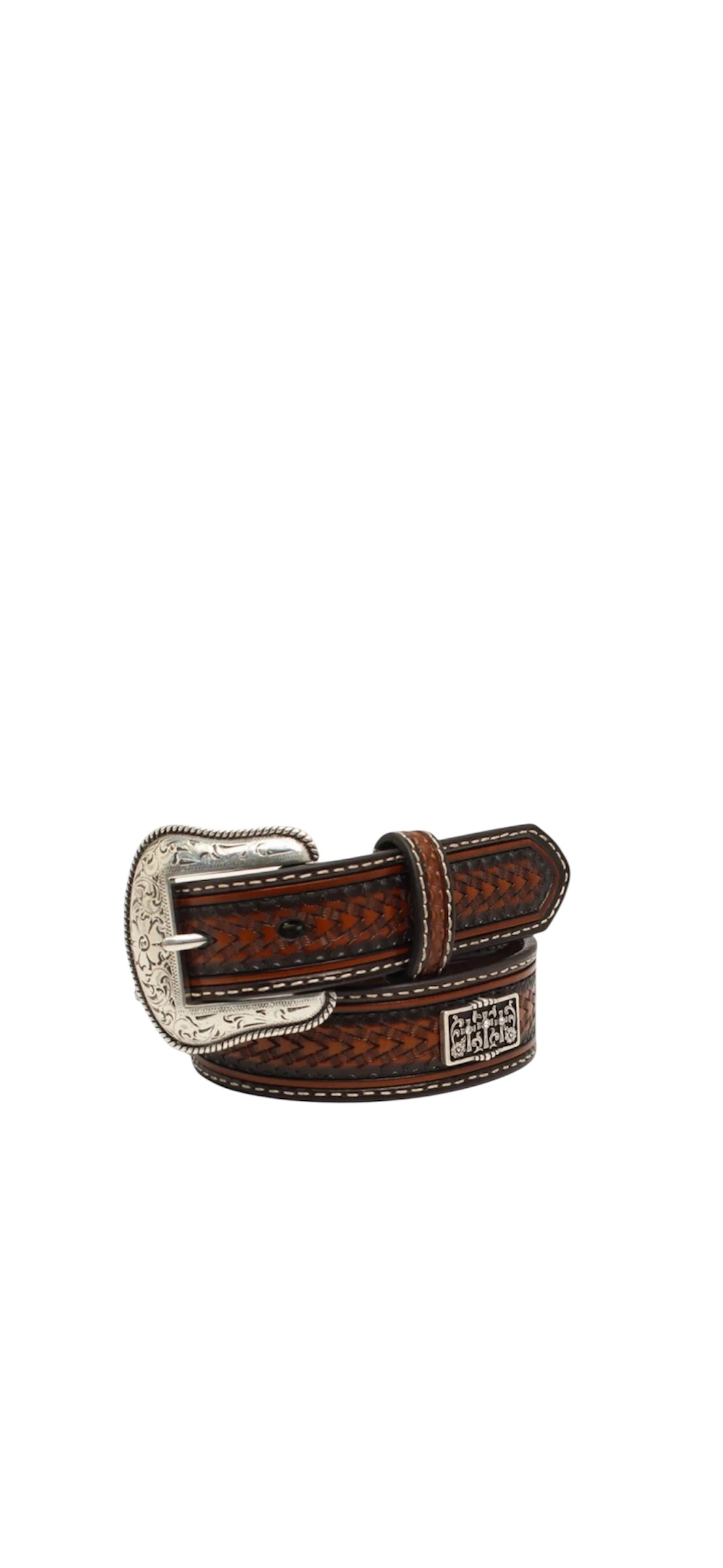 Boy's Nocona 1 1/4" Cross Concho Brown Belt
