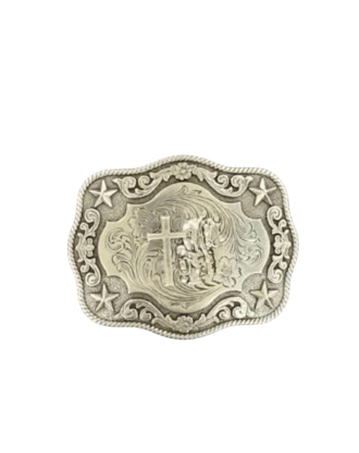 Cowboy Prayer Rectangle Belt Buckle