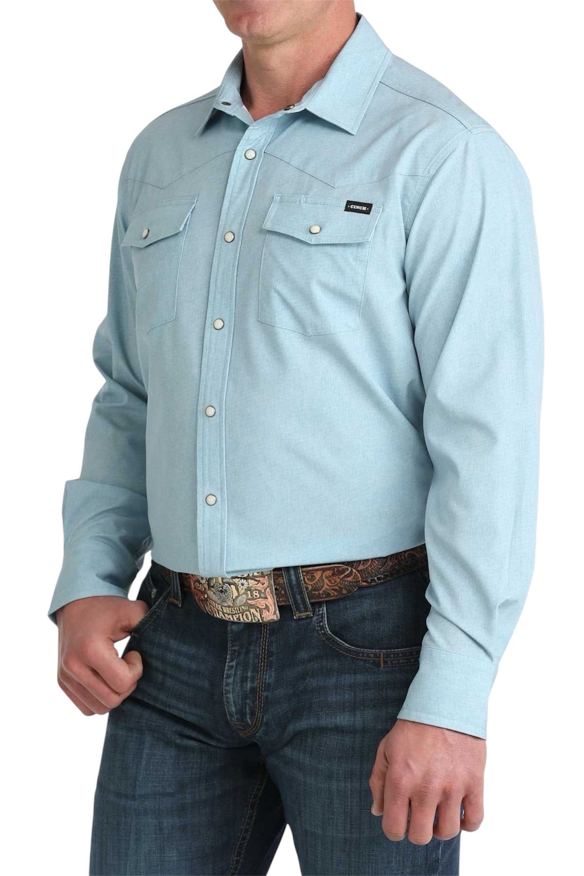 Men's Cinch Light Blue Camp Shirt