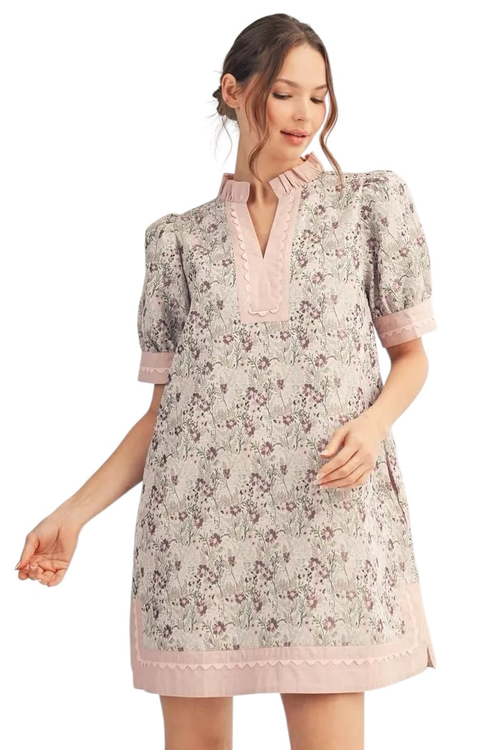 Ladies Blust Floral Dress