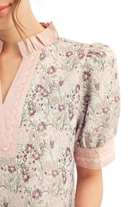 Ladies Blust Floral Dress