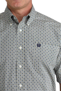 Men's Cinch Grey Print Short Sleeve Shirt