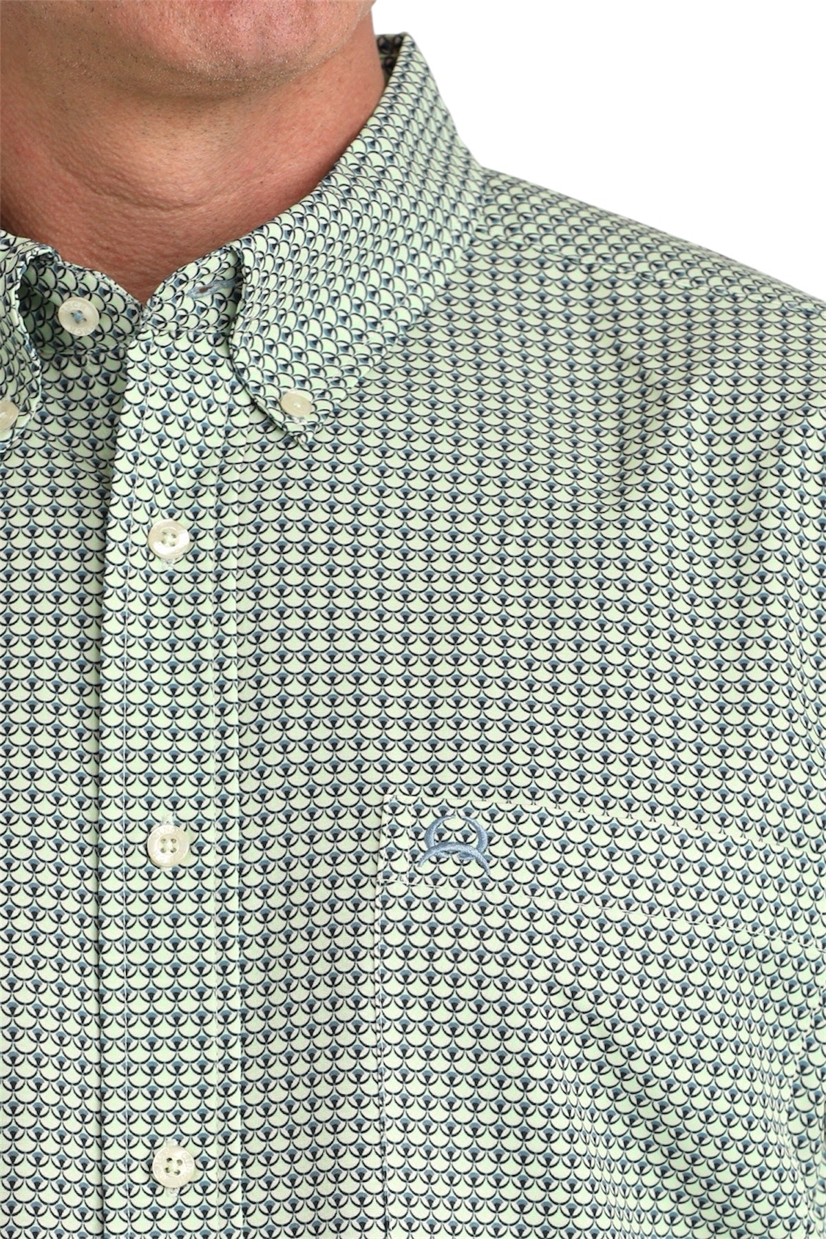 Men's Cinch Arenaflex Green Print Shirt