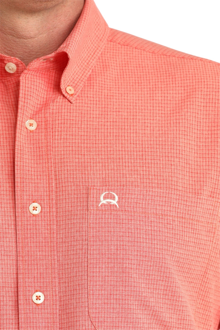 Men's Cinch Orange Plaid Arenaflex Shirt