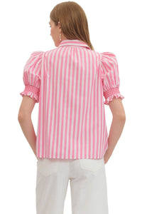 Ladies Pink Stripe Top