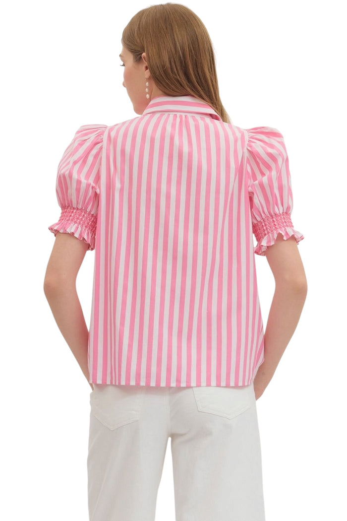 Ladies Pink Stripe Top