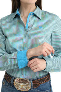 Ladies Cinch Turquoise Stripe Western Shirt