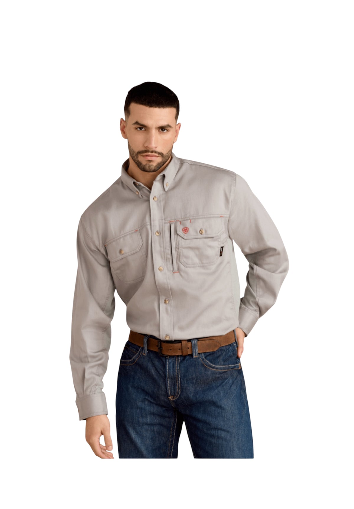 Men’ Ariat FR Silver Vented Work Shirt