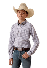 Boy’s Ariat Pro Series Grey Plaid Shirt