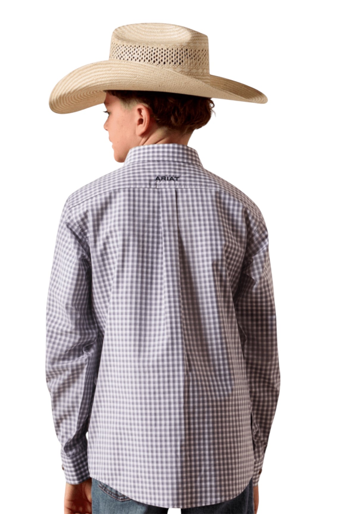 Boy’s Ariat Pro Series Grey Plaid Shirt