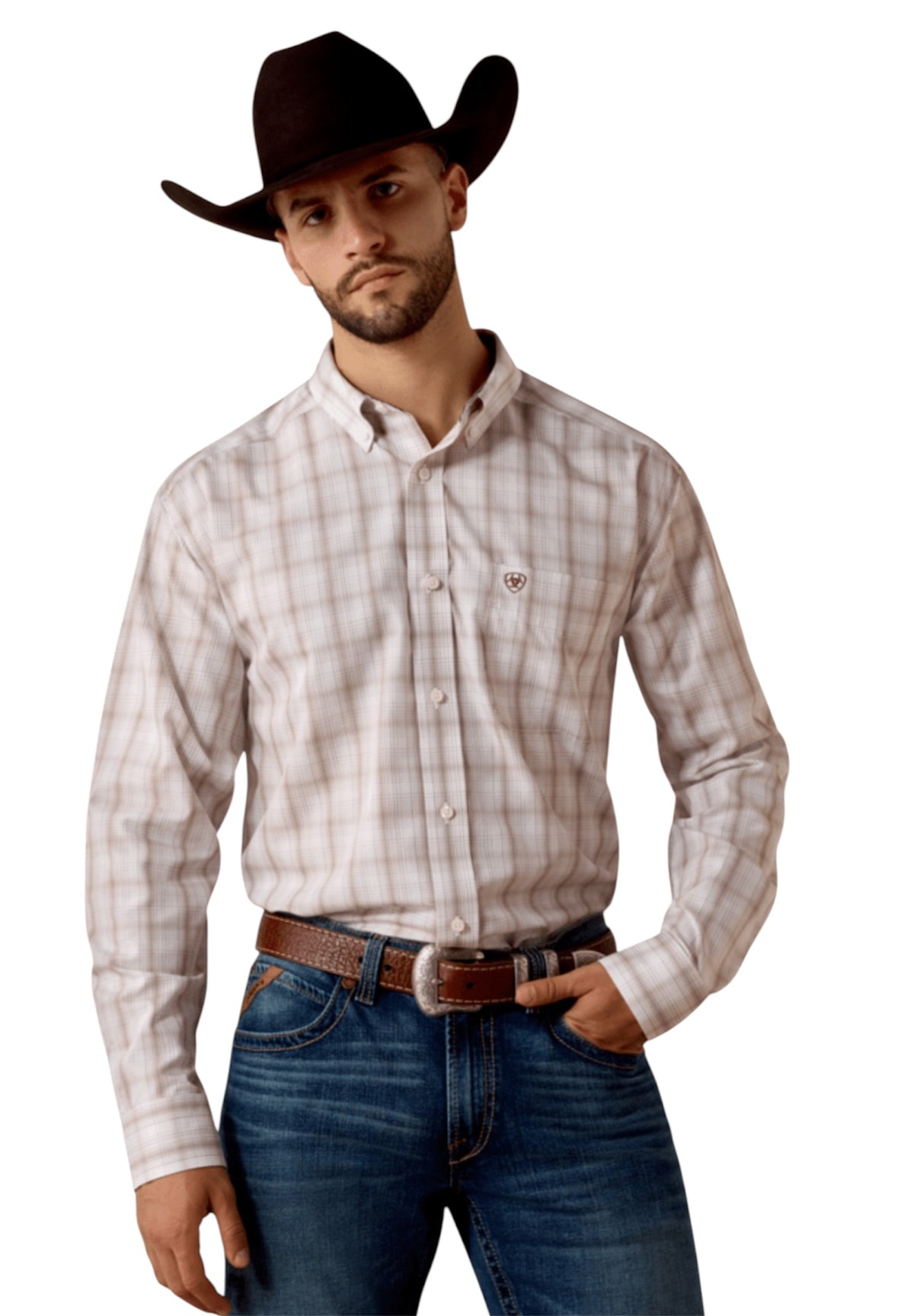 Men’s Ariat White Multi Plaid Shirt