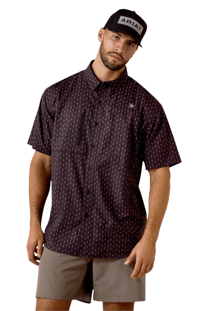 Men’s Ariat Black Printed VentTEK Classic Fit Shirt