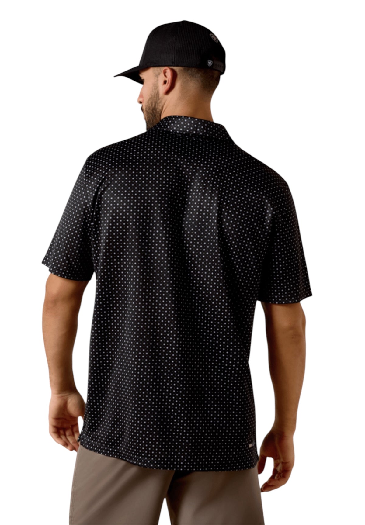 Men’s Ariat Black Star Print Polo