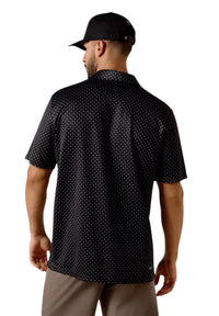 Men’s Ariat Black Star Print Polo