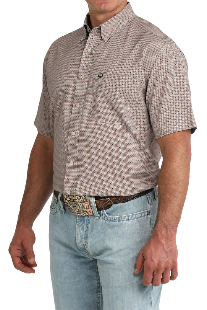 Men’s Cinch Arenaflex Brown Patter Short Sleeve Shirt