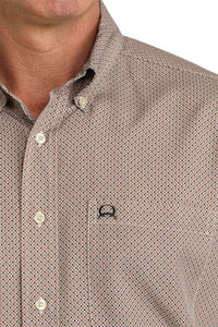 Men’s Cinch Arenaflex Brown Patter Short Sleeve Shirt