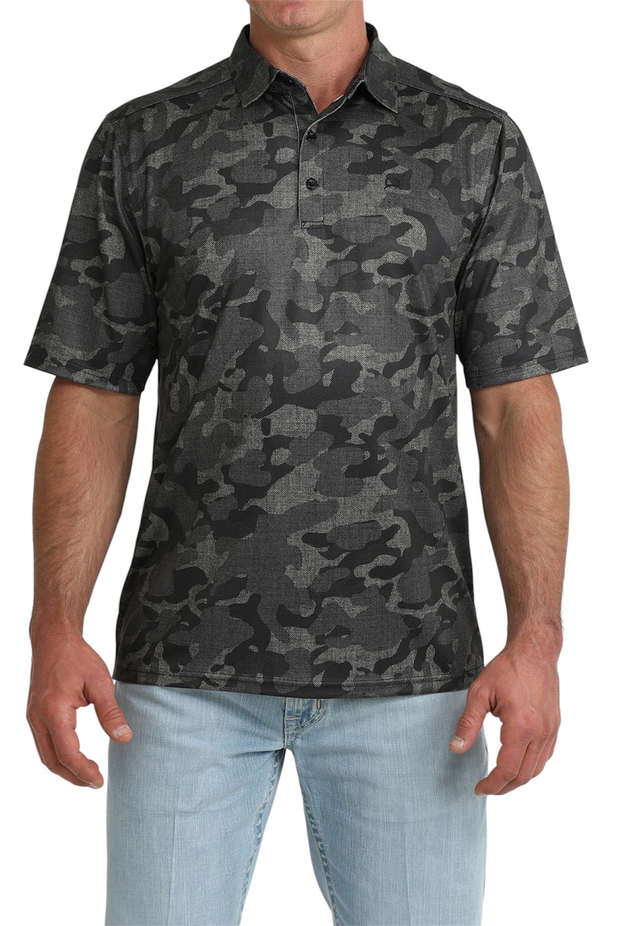 Men’s Cinch Black Camo Polo