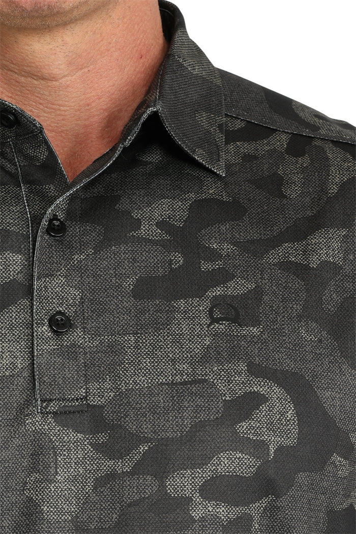 Men’s Cinch Black Camo Polo