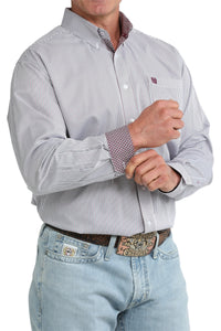 Men’s Cinch White Stripe Long Sleeve Shirt