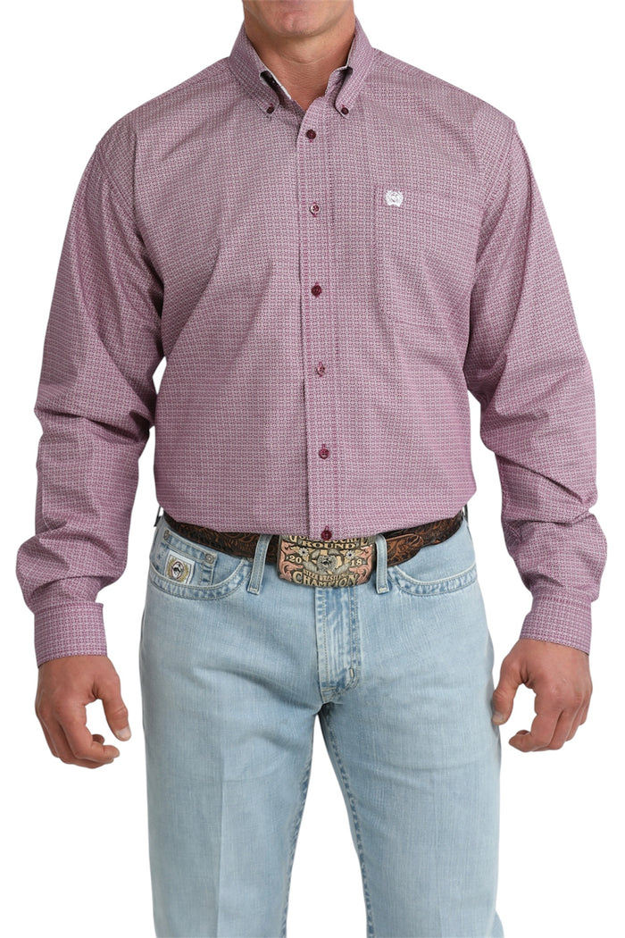Men’s Cinch Purple Print Long Sleeve Shirt