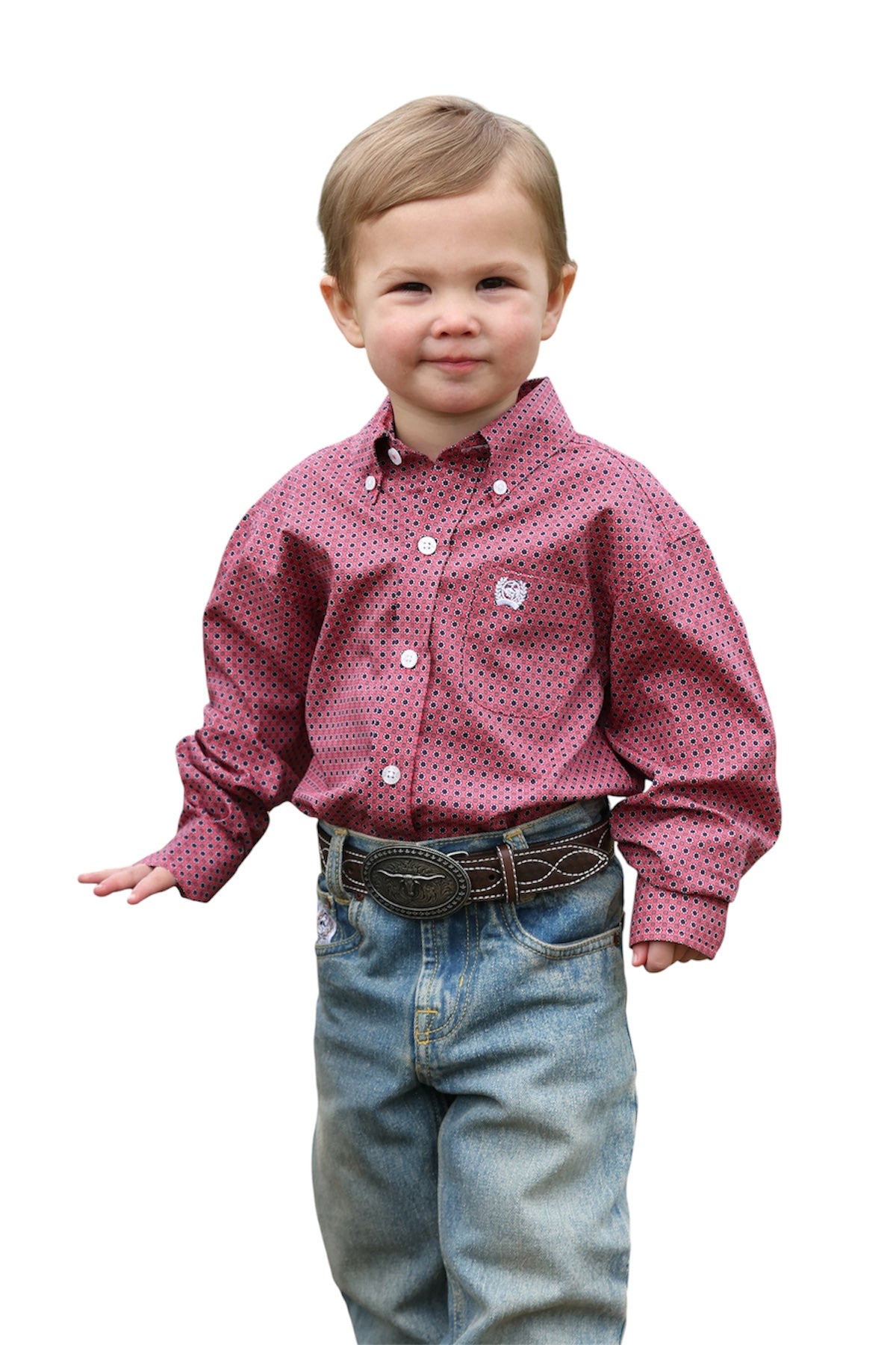 Boy’s Cinch Red Print Shirt