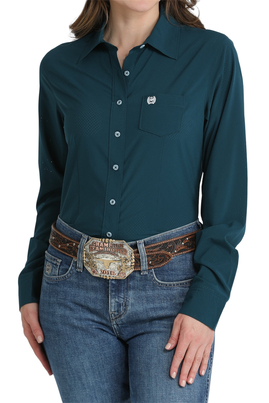 Ladies Cinch Arenaflex Teal Shirt
