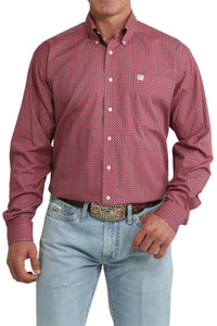 Men’s Cinch Red Pattern Shirt