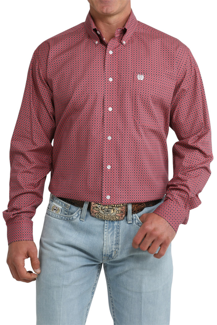 Men’s Cinch Red Pattern Shirt
