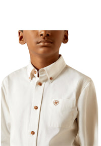 Boy’s Ariat Solid White Button Down Shirt