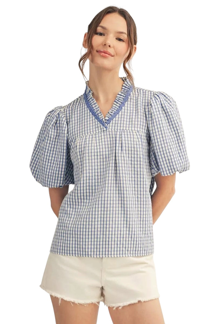 Ladies Blue/White Blouse