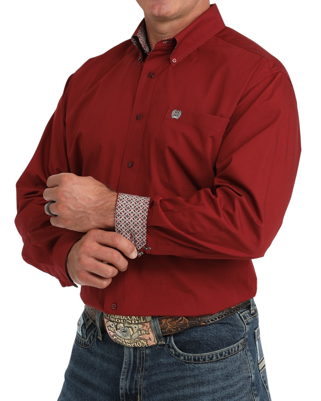 Men’s Cinch Burgundy Solid Shirt