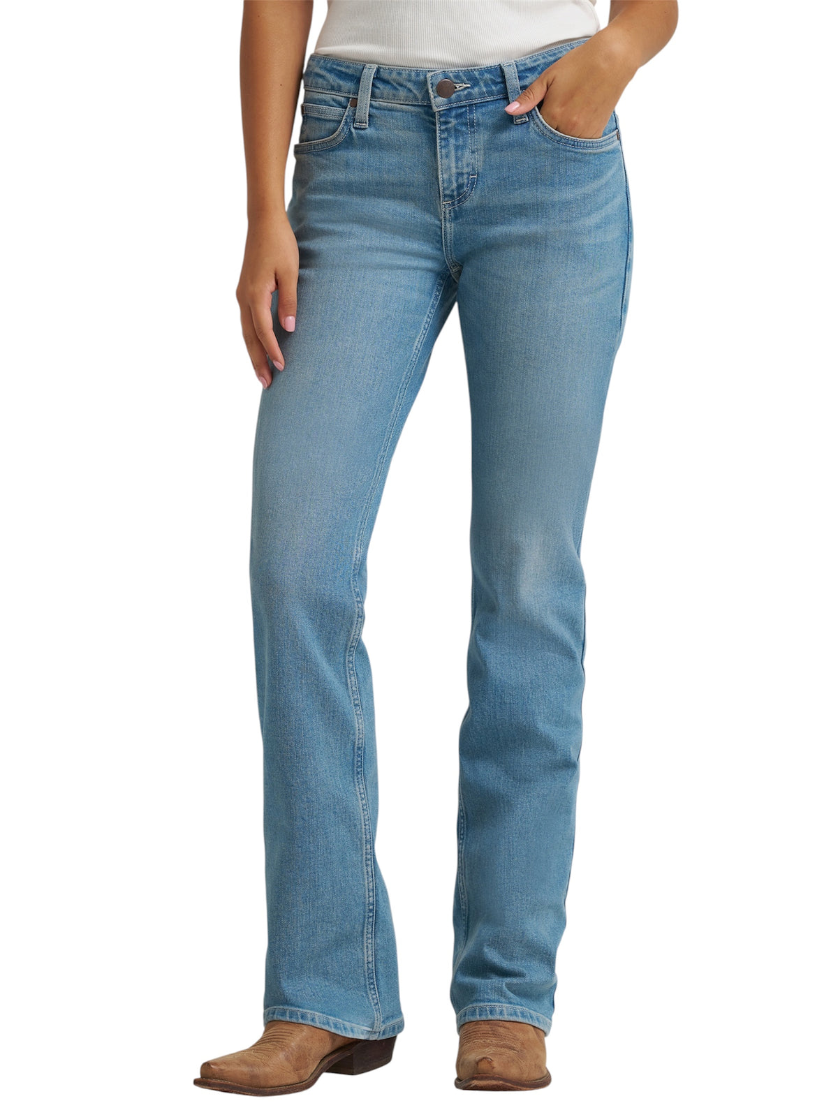 Ladies Wrangler Light Wash Bootcut Jean