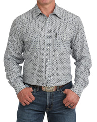 Men's Cinch Arenaflex White/Grey Shirt