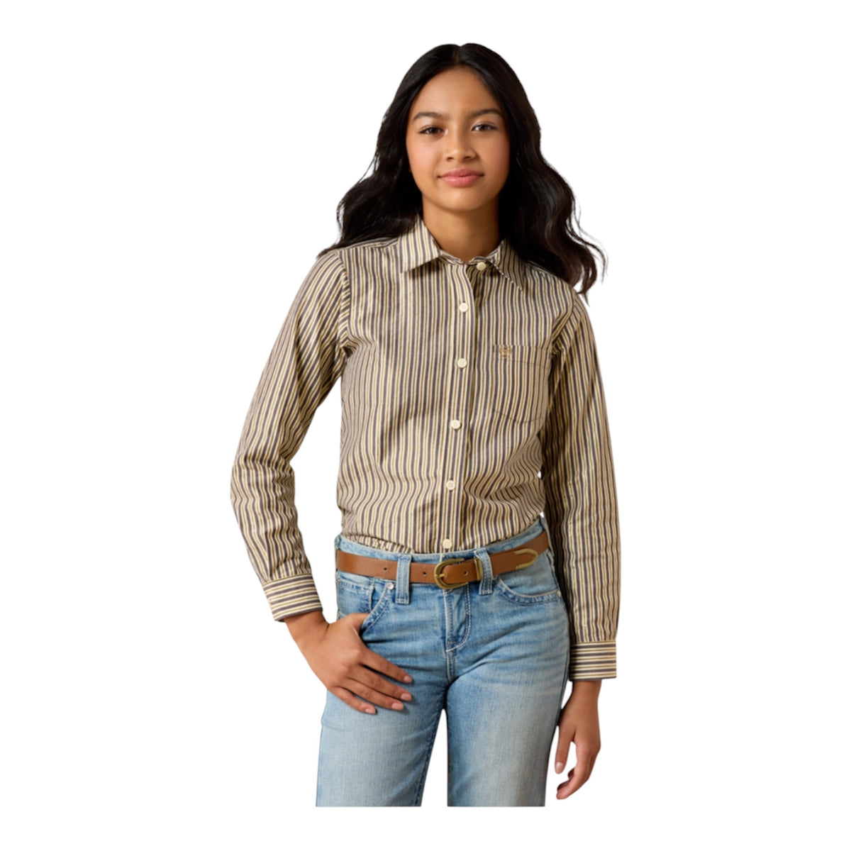 Girl’s Plum Stripe Kirby Shirt
