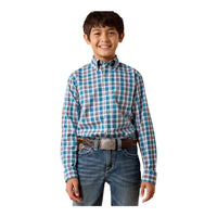 Boy’s Ariat Blue Plaid Pro Series Walter Classic Fit Shirt