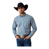 Men’s Ariat Blue Plaid Pro Series Walter Classic Fit Shirt
