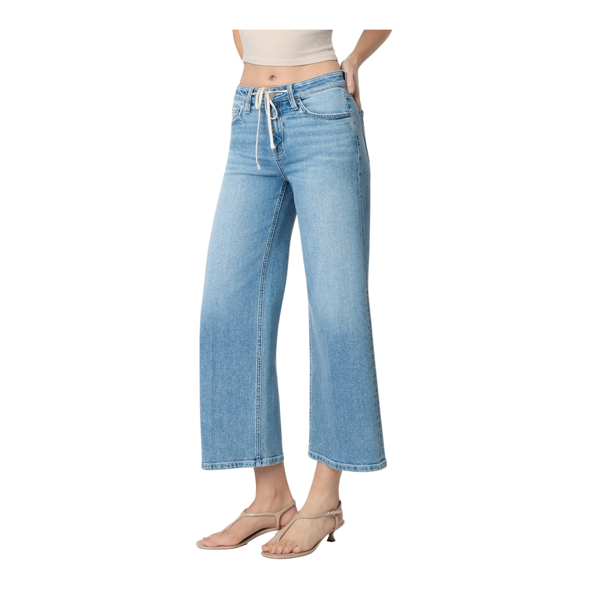 Ladies High Rise Tie Jean