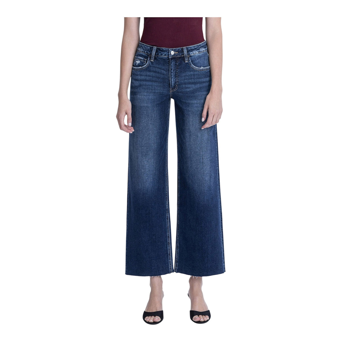 Ladies Super High Rise Wide Leg Jeans