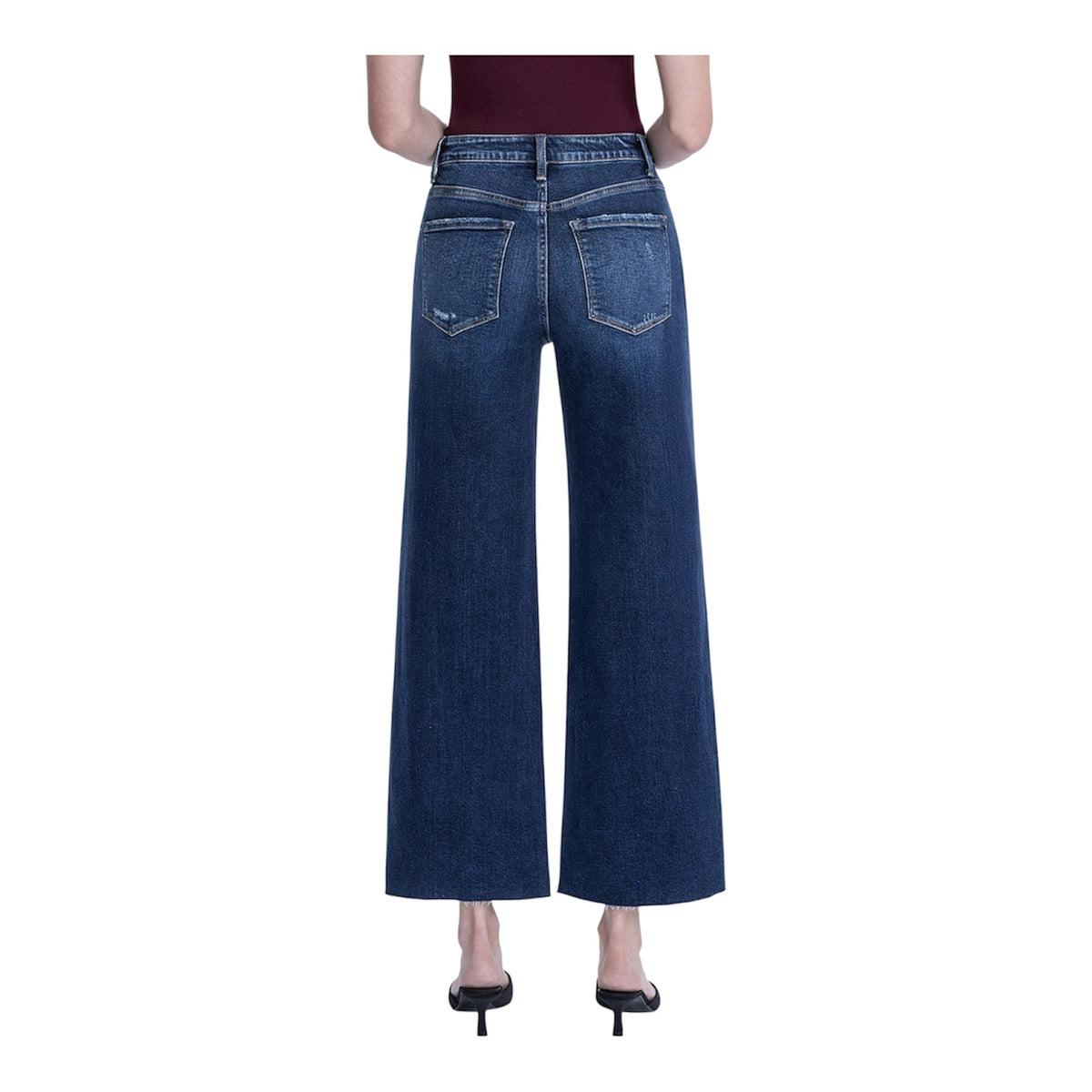 Ladies Super High Rise Wide Leg Jeans