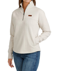 Ladies Cinch Cream 3/4 Zip